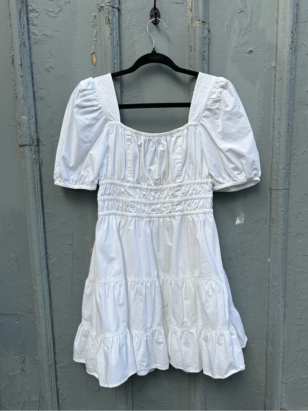 Sunday Best Martine Poplin Short-sleeve Dress, White, Size Medium - Picture 7 of 13